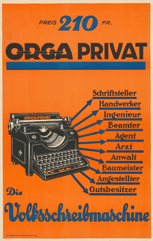 Die Volksschreibmaschine, Orga-Privat
