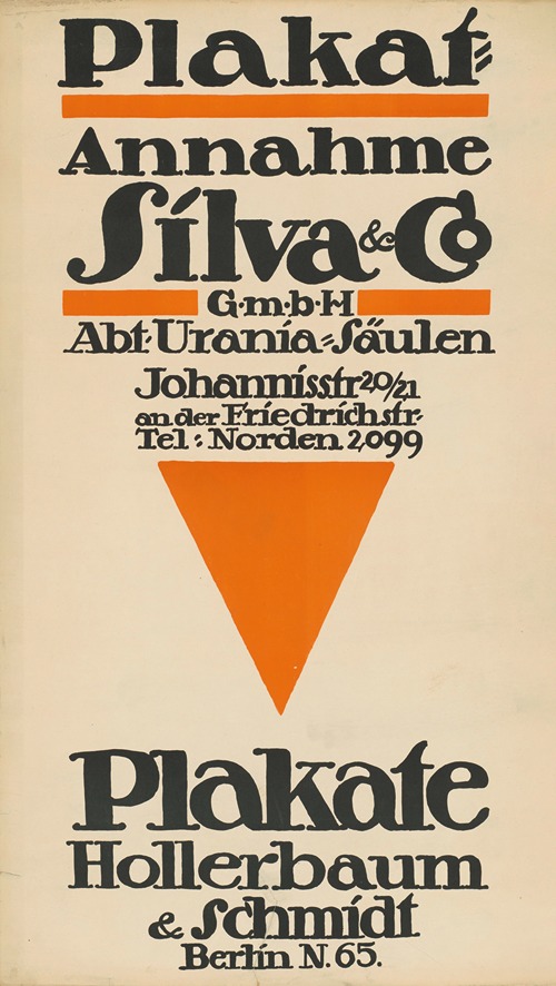 Plakat-Annahme Silva & Co. Plakate Hollerbaum & Schmidt Berlin N 65
