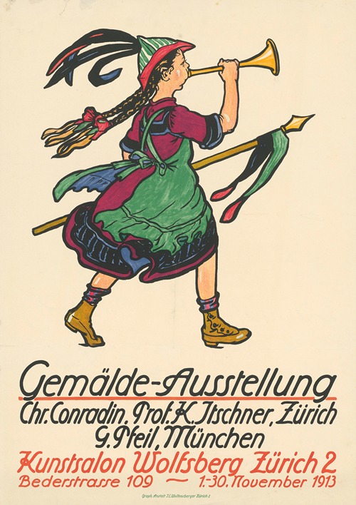 Gemälde-Ausstellung Conradin, Itschner, Pfeil. Kunstsalon Wolfsberg Zürich 1913