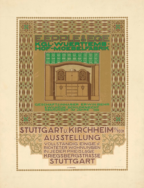 E. Epple & Ege. Ausstellung Königliche Württembergische Hof-Möbelfabrik