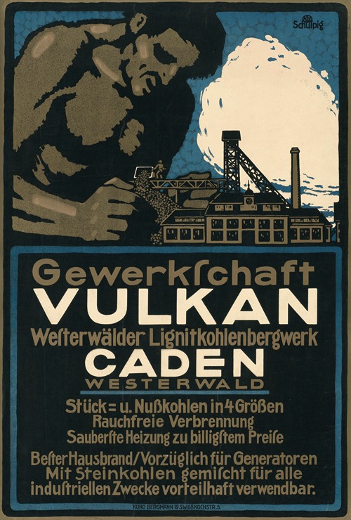 Gewerkschaft Vulkan Westerwälder Lignitkohlenbergwerk Caden Westerwald
