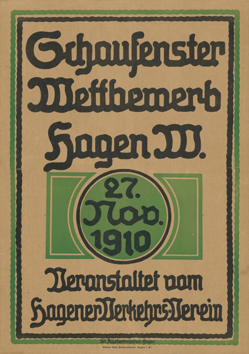 Schaufenster-Wettbewerb 1910. Hagener Verkehrsverein
