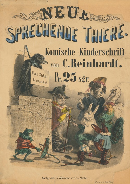 Neue Sprechende Tiere. Komische Kinderschrift von C. Reinhardt