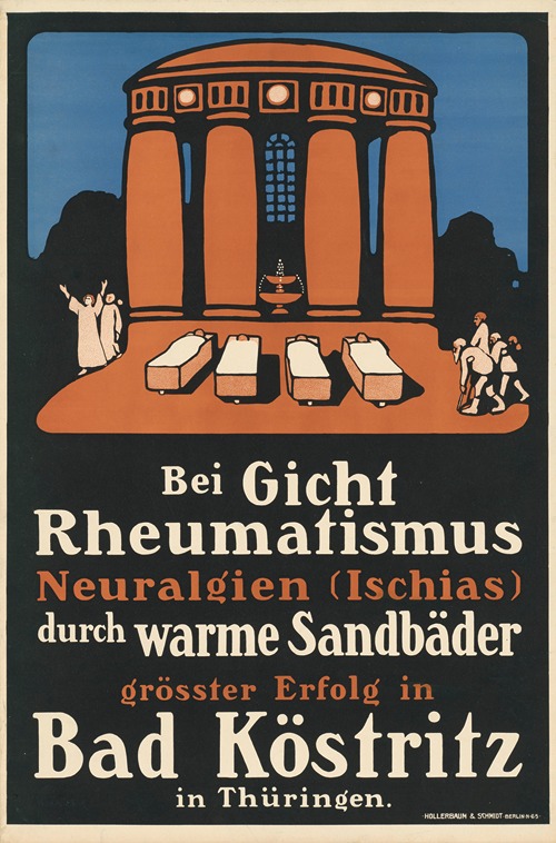 Bei Gicht Rheumatismus Neuralgien (Ischias) durch warme Sandbäder. Bad Köstritz