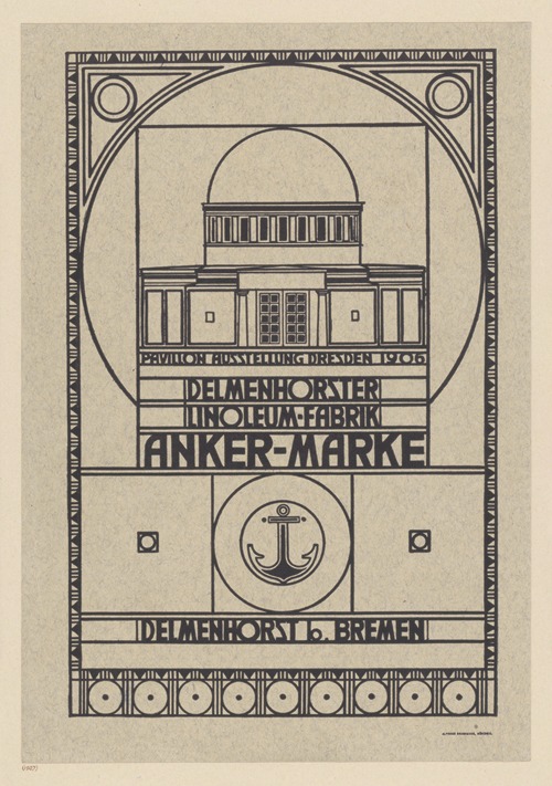 Pavillon Ausstellung Dresden 1906 Delmenhorster Linoleum-Fabrik Anker-Marke