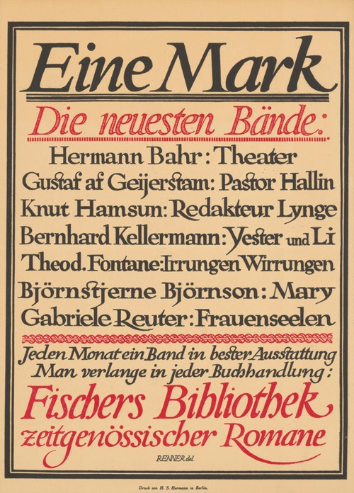 Eine Mark. Die neuesten Bände