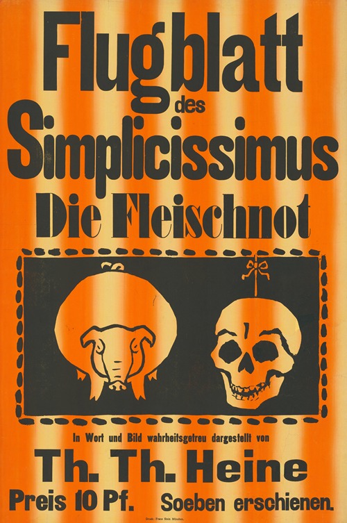 Flugblatt des Simplicissimus. Die Fleischnot von Th. Th. Heine
