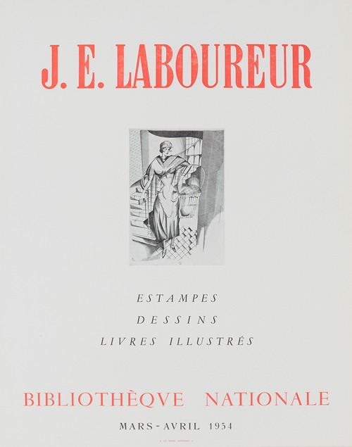 J. E. Laboureur, estampes, dessins, livres illustrés – affiche – exposition, Bibliothèque Nationale, mars-avril 1954
