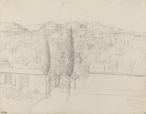 Aussicht aus meinem Fenster, via valfonda in Florenz (Gardens in Florence Seen from the Artist’s Window)