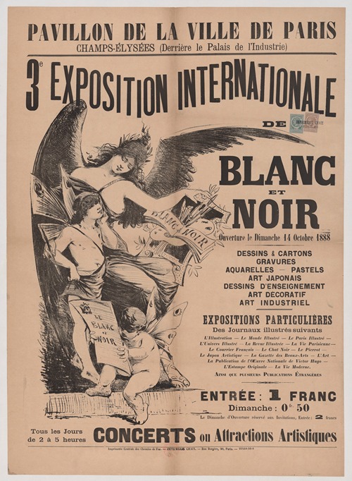 Pavillon de la Ville de Paris, Champs-Elysées (derrière le Palais de l’Industrie). 3e Exposition internationale de Blanc et Noir