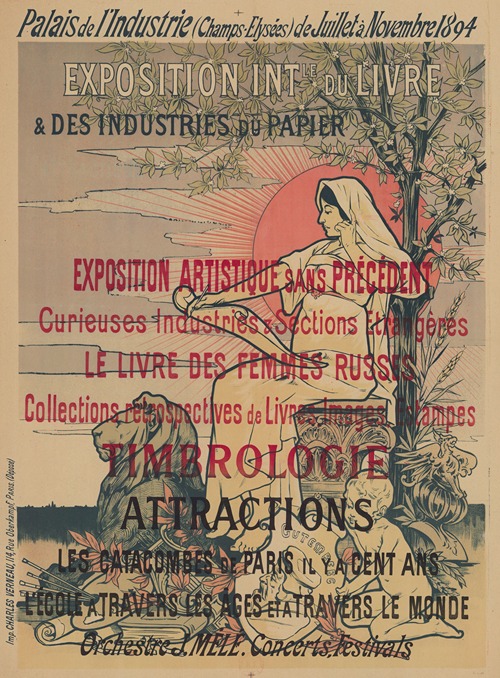 Palais de l’Industrie (Champs-Elysées) de Juillet à Novembre 1894. Exposition Internationale du Livre & des Industries du Papier