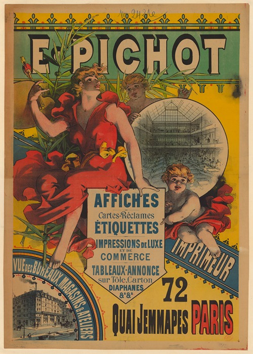 E. Pichot – affiches, cartes réclames, étiquettes, impressions de luxe et de commerce