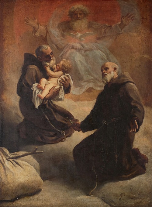 Saint Felix Cantalicio With The Christ Child And God The Father (17th Century)