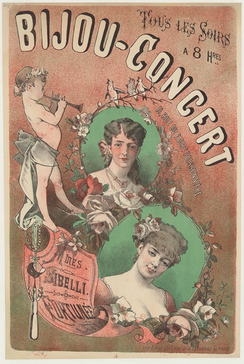 Tous les soirs à 8 heures – Bijou-Concert. 11, rue du Faubourg Poissonnière. Mmes Sibelli, Fortunée