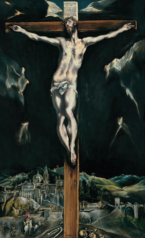 Christ Crucified With Toledo In The Background
