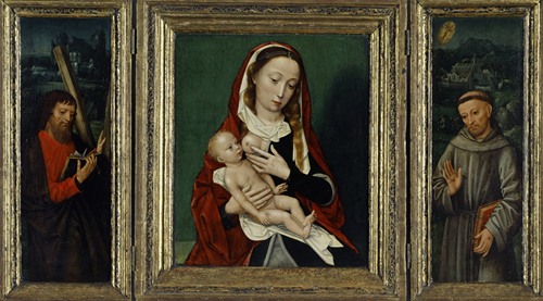 The Virgin with Child (central panel); Saints Andrew and Francis (inner side) Triptych (1530)