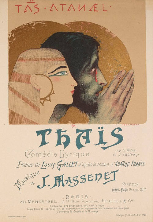 Thaïs – couverture du livret de la comédie lyrique de Jules Massenet