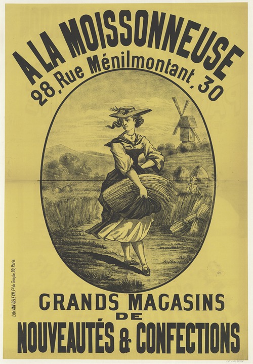 A la Moissonneuse, 28 rue Ménilmontant, 30. Grands magasins de nouveautés & confections