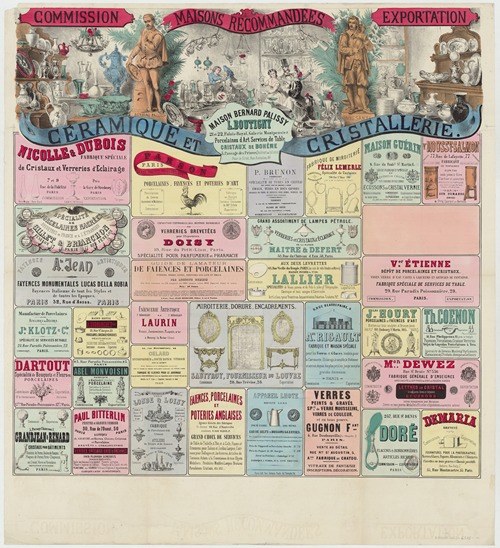 Commission. Maisons recommandées. Exportation… Céramique et cristallerie