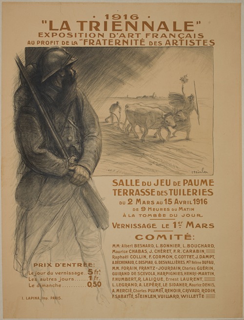 1916. La triennale. Exposition d’art français au profit de la fraternité des artistes