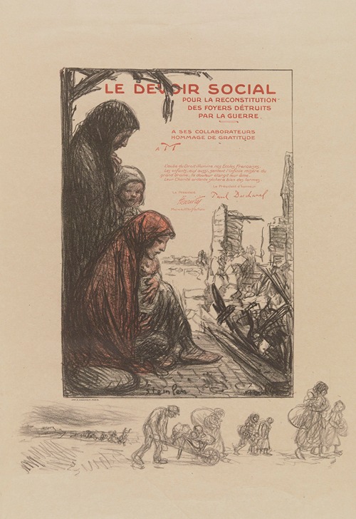 Le devoir social pour la reconstitution des foyers détruits par la guerre