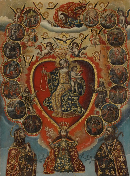 The Sacred Heart surrounded by scenes from the life of Christ (18th CENTURY)