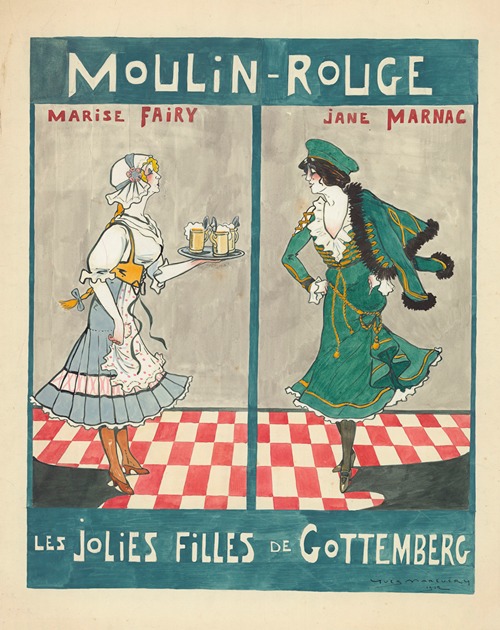 Marise Fairy et Jane Marnac dans ‘Les jolies filles de Gottenberg’ de Georges Grossmith et Berman