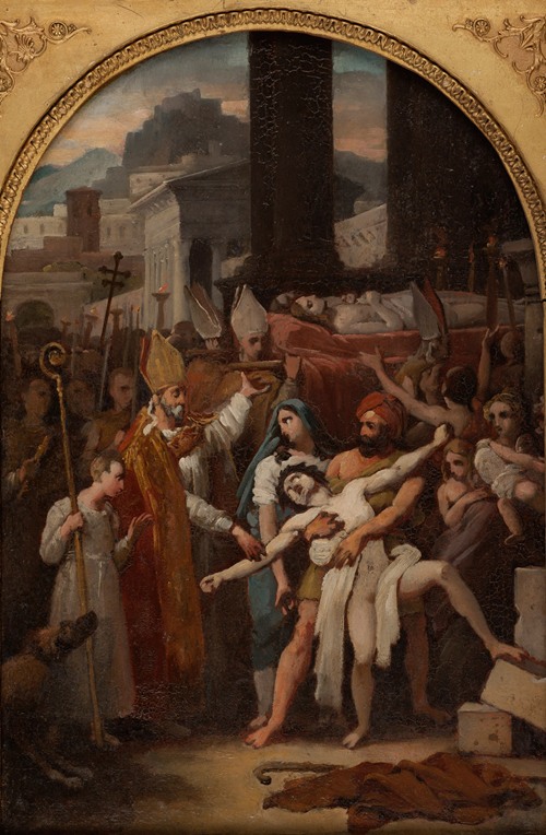 Guérison d’un possédé lors de la translation des corps de saint Gervais et de saint Protais 