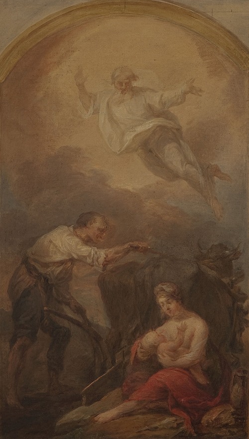 Saint Isidore ploughing, sketch