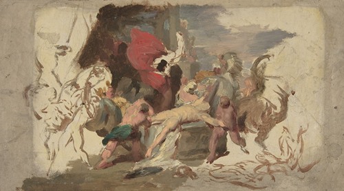 Ptolemy Philopator Struck by Death as he desecrated the Temple of Jerusalem  Acrylic Print by Francois Joseph Heim - Pixels