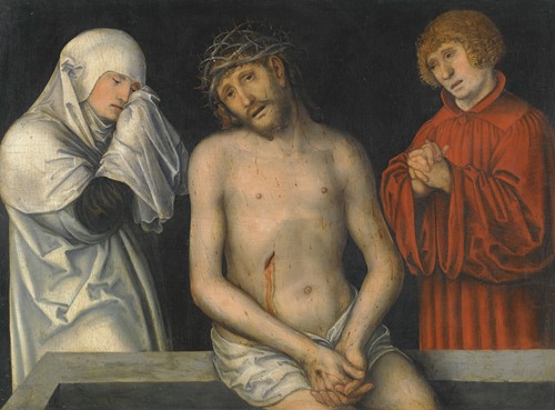 Christ As Man Of Sorrows Together With The Virgin And Saint John