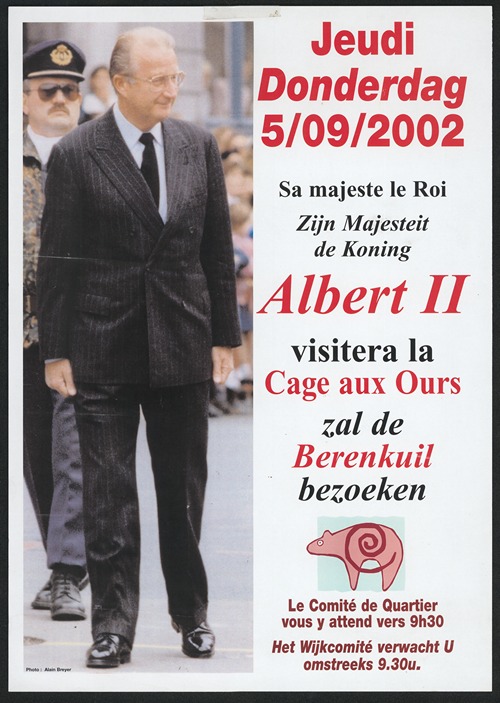 Zijn Majesteit de Koning Albert II zal de Berenkuil bezoeken