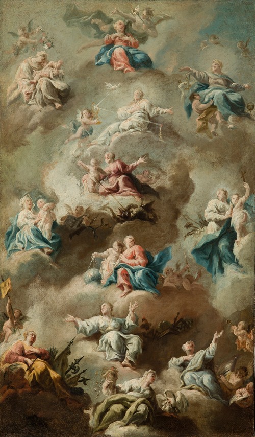 Allegorical Religious Scene with the Virgin Mary (18th Century)