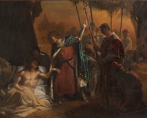 Saint Louis malade visitant les soldats atteints de la peste