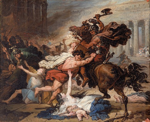 Ptolemy Philopator Struck By Death As He Desecrated The Temple Of Jerusalem  by François-Joseph Heim