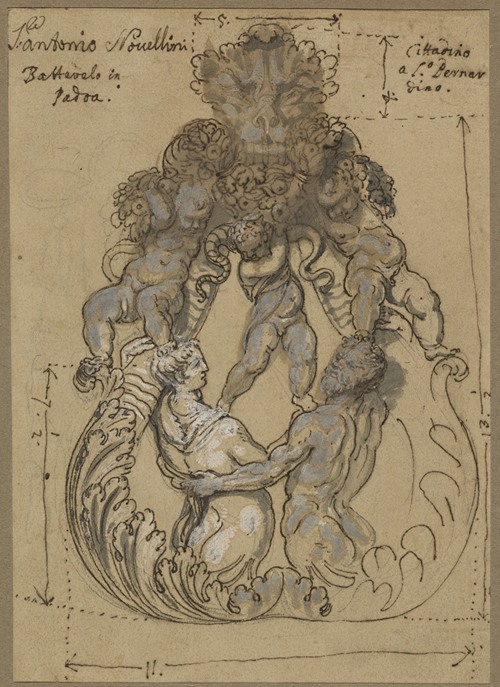 Door Knocker with Triton,Nereid, and Putti