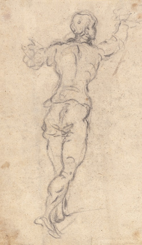 A Striding Youth with His Arms Raised, Seen from Behind (c. 1579)