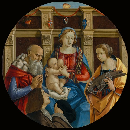 Madonna and Child with a Male Saint, Catherine of Alexandria and a Donor