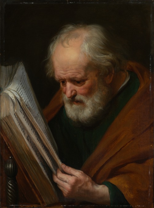 Halbfigur eines lesenden Apostels