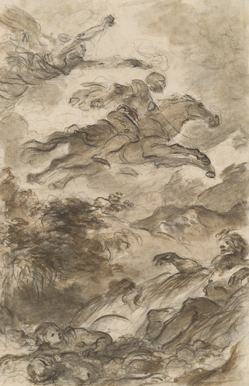 Rinaldo, Astride Baiardo, Flies Off in Pursuit of Angelica