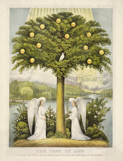 The tree of life; on either side of the river was there the tree of life which bare twelve manner of fruits.–Rev. ch. XXII,2