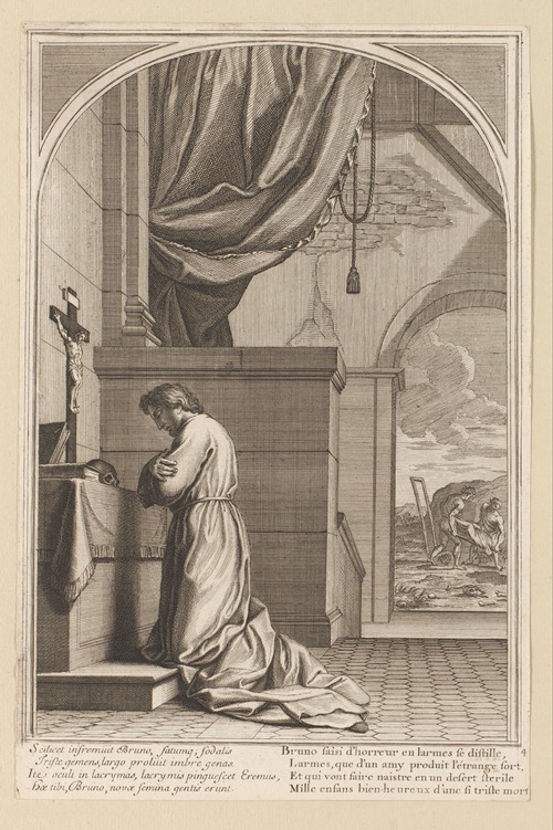 Saint Bruno in prayer