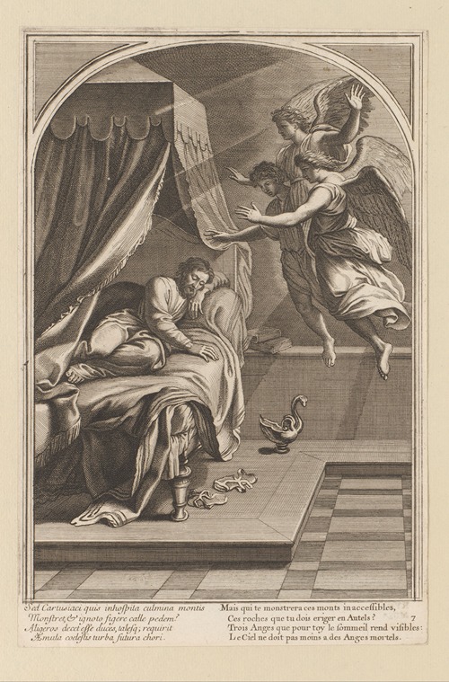 Angels appear in a dream to Saint Bruno