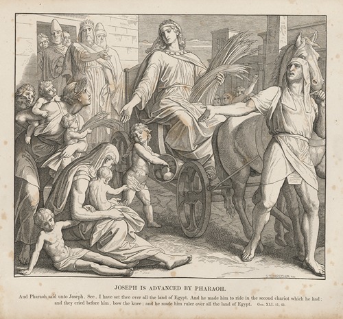 Joseph is advanced by Pharaoh