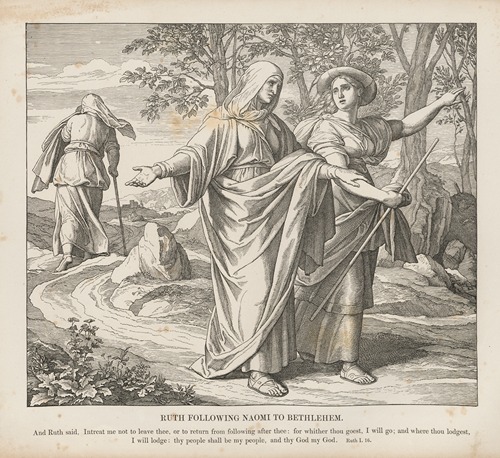 Ruth following Naomi to Bethlehem
