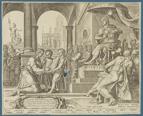 Saphan Reading the Book of the Law to Josiah