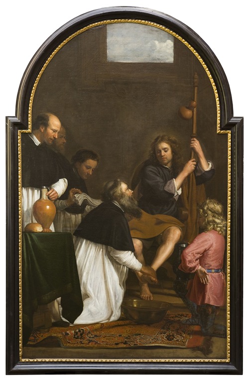 Saint Augustine washing the Feet of Christ