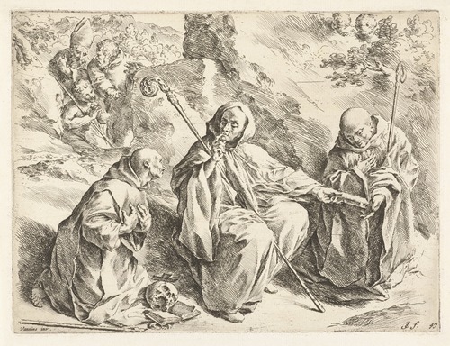Saint Benedict seated among the saints