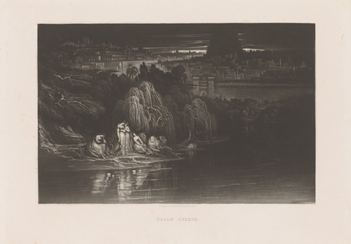 Weeping women on a riverbank near Babylon