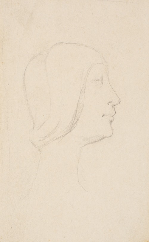 Studie efter Francesco Lauranas buste af Eleonora d’Aragona i museet i Palermo. Profil t.h.